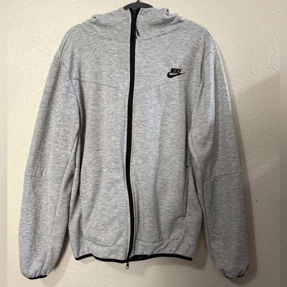 Nike Tech Fleece Full Zip Hoodie Light Gray Men Size L Casual Athletic - Picture 4 of 9